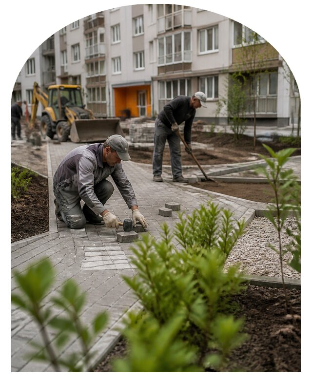 Благоустройство двора многоквартирного дома в Королёве